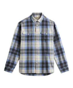 Темно-Синяя фланелевая рубашка Duncan с черными вставками Woolrich, мультиколор