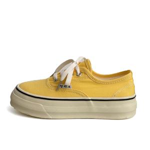 JimiXiong Женские низкие кеды из холста желтые, цвет Yellow