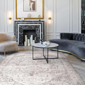 Ковер nuLOOM, 275 x 366 см, с мачинной стиркой, водонепроницаемой поверхностью, устойчивой к проливам, противоскользящей основой и устойчивостью к пятнам для гостиной, спальни, кухни, столовой, Vita Grey