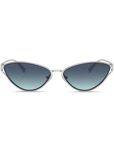 Tiffany & Co Eyewear солнцезащитные очки в оправе 'кошачий глаз', серебристый