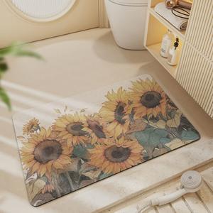 Dajiang Ковер 50x80 см для ванной/прихожей из диатомита, водопоглощающий, нескользящий, технология Water-Absorbing Non-Slip