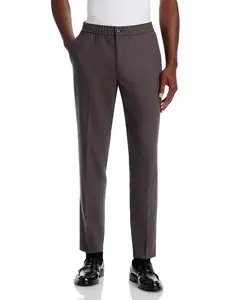 Брюки Mayer из фланели с завязками и эластичным поясом Theory, коричневый