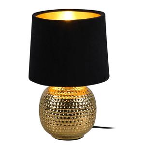 Настольная лампа Reality Leuchten Sophia, керамика / смешанная ткань - 1 пламя - черный / золотой