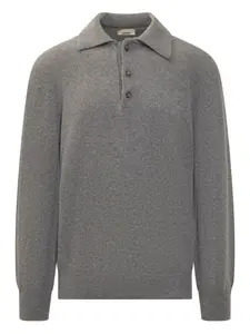 Трикотажная рубашка-поло с длинным рукавом A PAPER KID, серый