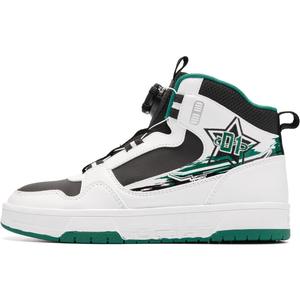 QIAODAN Скользостойкие износостойкие высокие детские скейтбординг кроссовки White Green Black для подростков