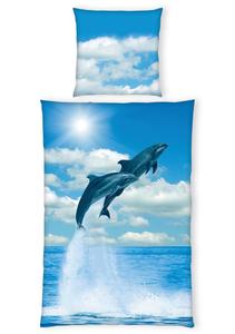Молодежное подложное покрывало дельфины renforcé для пастушества Herding, белый/синий