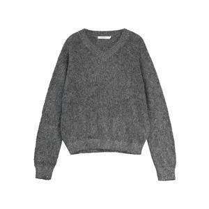 ELLE Свитер Women's Dark Gray V-образный вырез Moderate Others