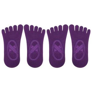 Носки для йоги, носки с пятью пальцами, балетные носки с ручками для женщин Unique Bargains, цвет Dark Purple