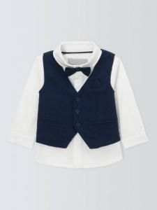 Детская рубашка John Lewis Heirloom Collection, темно-синий