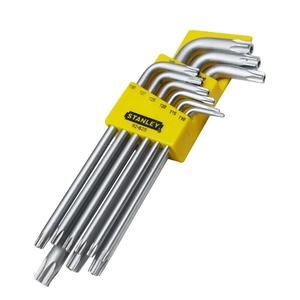 Stanley Набор шестигранных ключей Torx Набор отверток в форме цветка в форме звезды со средним отверстием Удлиненная L-образная отвертка Набор из 9 предметов TT10-TT50 92-625-23