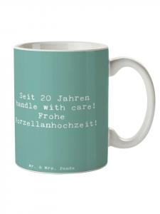 Кружка с надписью 20 лет свадьбы, фарфоровая свадьба... на морском бризе Mr. & Mrs. Panda