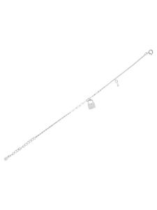 Adeliás Женский браслет из серебра 925 пробы с кубическим цирконием, 17 см, серебро