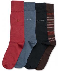 Мужские носки средней высоты (4 шт в упаковке) Calvin Klein, Red/Gray/Black