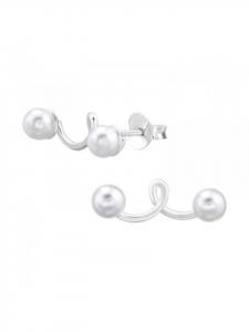 Alexander York Серьги-гвоздики CLIMBER PEARL из серебра 925 пробы, комплект из 2 штук