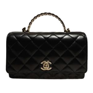 Сумка через плечо WOC из кожи, черная CHANEL