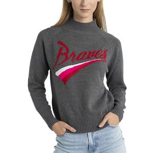 Женский серый свитшот Atlanta Braves Serena Raglan Lusso