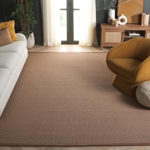 Ковер для улицы SAFAVIEH, 244 x 305 см, коллекция Napa Faux Sisal, Marble & Brown, устойчивый к погодным условиям и моющийся, идеально для патио, заднего двора, прихожей, террасы, обеденной зоны (NFS102T)