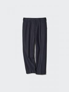 Широкие брюки со складками (удлиненные) Uniqlo, 69 navy