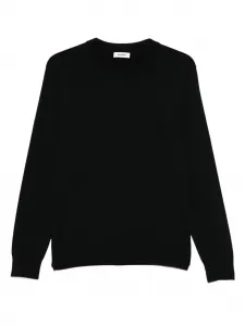 Свитер с круглым вырезом и отделкой в рубчик SANDRO, черный