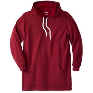 Мужской длинный флисовый пуловер с капюшоном Kingsize большой и высокий KingSize, цвет Burgundy Marl