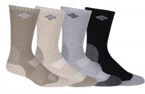 Columbia мужские шерстяные носки-гольфы, 4 пары, Brown/Khaki/Char/Black