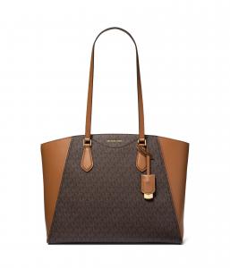 Сумка-тоут MICHAEL Michael Kors Taryn Large Multi Function Top Zip Tote, цвет Brown/Acorn