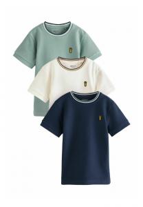 Футболка с принтом REGULAR FIT -SHORT SLEEVE TEXTURED 3 PACK Next, синий