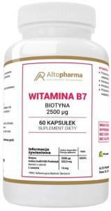 AltoPharma, Витамин B7, 2500 мкг, биотин (H), 60 капсул. Inna marka