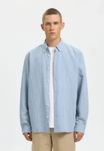 Рубашка регклая Selected, Dusty Blue Stripes:White