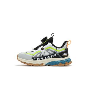 XTEP Детские кроссовки с нескользящей подошвой, цвет ледяной серый, флуоресцентный, лаймово-зеленый