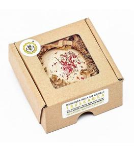 Игристая ароматическая бомбочка для ванны-полусферы с клубникой, 80 г Miodowa Mydlarnia