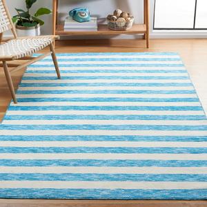 Ковер SAFAVIEH, 183 x 275 см, Easy Care Collection - Blue & Ivory, дизайн в полоску, не линяет и прост в уходе, можно стирать в машине, идеален для помещений с высокой проходимостью в гостиной, спальне (ECR115M)