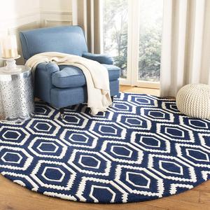 Ковер SAFAVIEH, 214 x 214 см, Chatham Collection Dark Blue/Ivory CHT731C ручной работы геометрический премиум шерстяной