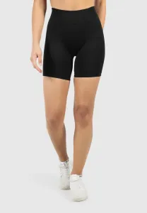 Спортивные шорты nomeli с высокой талией, бесшовные, с эффектом сборки. Smilodox, Schwarz