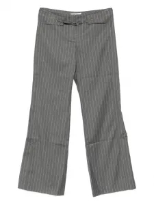 Брюки в полоску Nicole с пряжкой на талии Gimaguas, серый