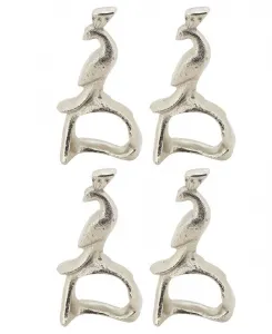 Позолоченные кольца для салфеток в виде павлина, набор из 4 штук Saro Lifestyle, серебряный