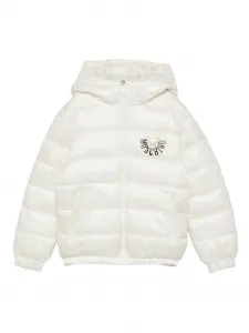 Пуховик с логотипом Moschino Kids, белый