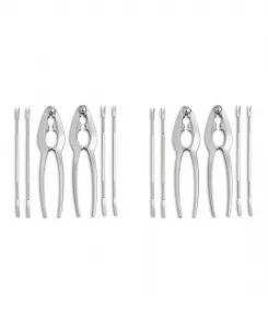 Набор инструментов и шпажек, включает 8 шпажек для морепродуктов и 4 инструмента для морепродуктов Maine Man Seafood, красный