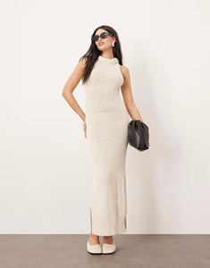 Платье-борцовка ARRANGE из букле с открытой вязкой, цвет "кремовый"