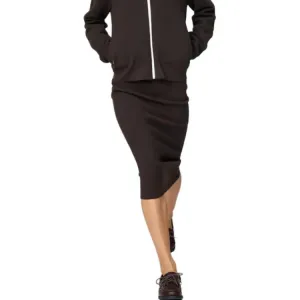 Коллекция C от Клэр Уэйт Келлер SS26 вязаная длинная юбка Women's UNIQLO, коричневый черный