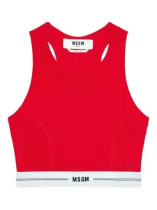 Спортивный топ с логотипом Msgm, красный