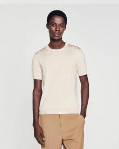 Мужская футболка песочного с короткими рукавами Sandro, черный