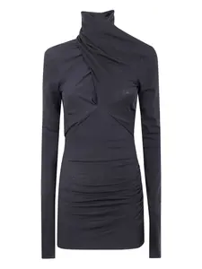 Топ с высоким воротником и драпировкой Entire Studios, черный