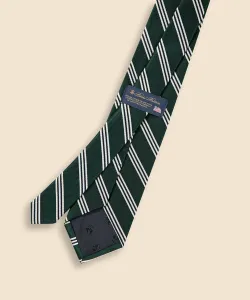 Шелковый мини-галстук BB#1 в полоску, изготовлен в США.