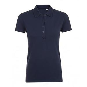 Женская рубашка-поло из пике с короткими рукавами «Феникс» Sols, синий