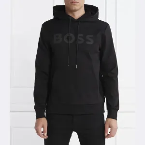Мягкая зеркальная толстовка стандартного кроя Boss, черный
