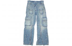 Потертые карго джинсы Acne Studios, светло-голубой