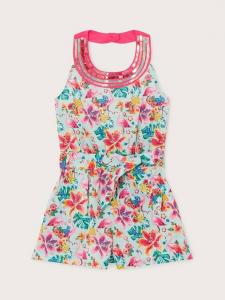 Детский комбинезон с тропическим принтом и бретелями халтер Monsoon, Aqua/Multi