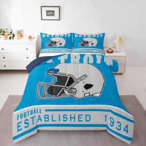 Erosebridal Комплект постельного белья с американским футболом для детей, реверсивный, утепленный, бренд Detroit, Sky Blue