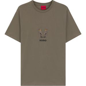 Футболка с вышитой собакой Дуголини Hugo Boss, серый